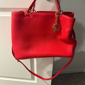 Micheal Kohrs bag. Elegant Red Leather Tote Bag